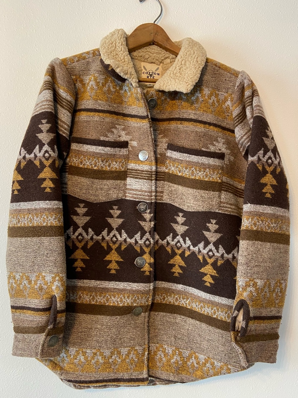 Cotton & Rye Southwestern Print Sherpa Lined Jacket